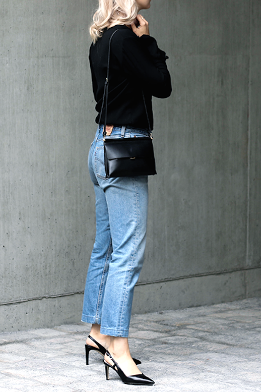 Le Fashion: A Blogger-Approved Denim and Slingback Heels Look