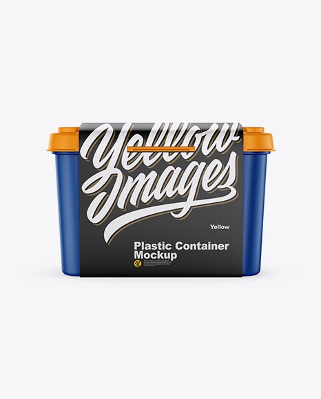 Download Glossy Plastic Container withLabel Mockup - Front View ...