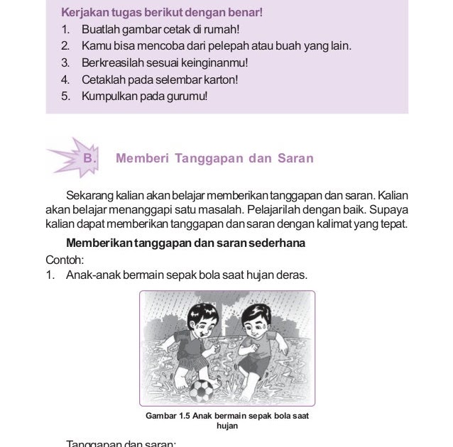 Contoh Kalimat Tanggapan Kelas 1 Sd Semester 2 Format Soal