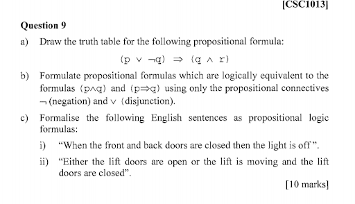 Logic exam and answer