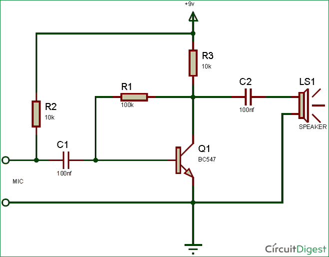 C1815 Transistor Amplifier Circuit Diagram