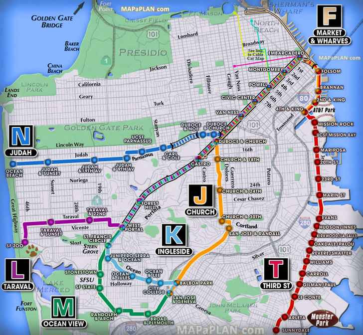 Route San Francisco Cable Car Map