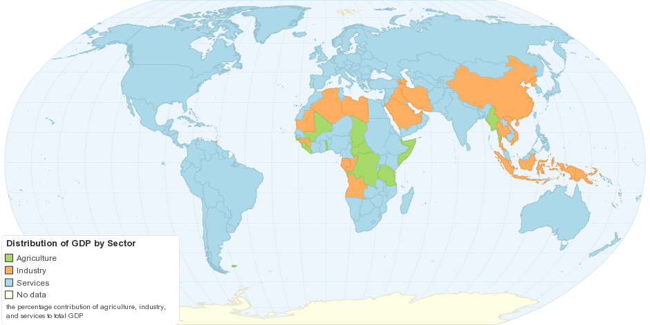 Mapa de las actividades económicas en el mundo Mapa de las actividades económicas en el mundo