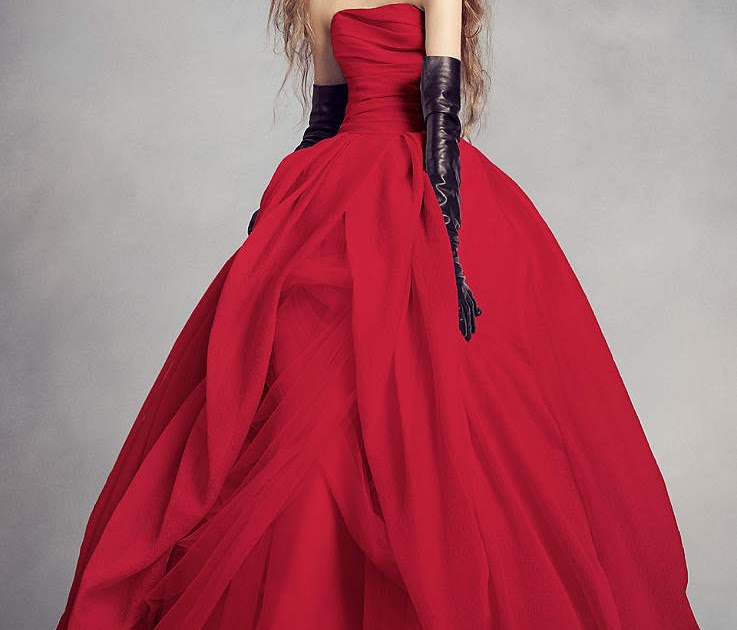 red and white combination gown