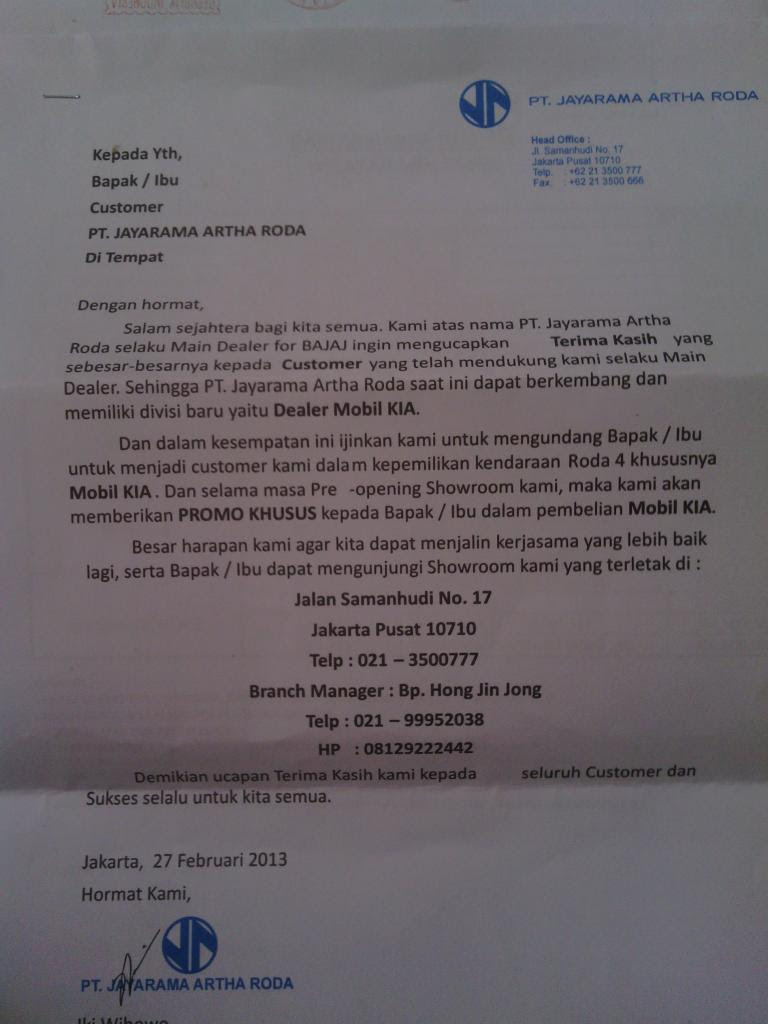 Contoh Surat Keterangan Ganti Warna Kendaraan