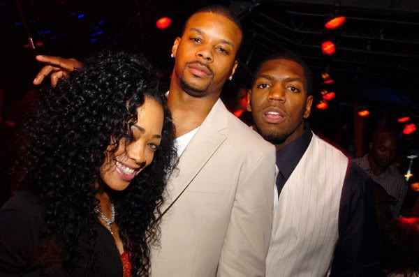 Kerry Rhodes with Jonathan Vilma and Trina