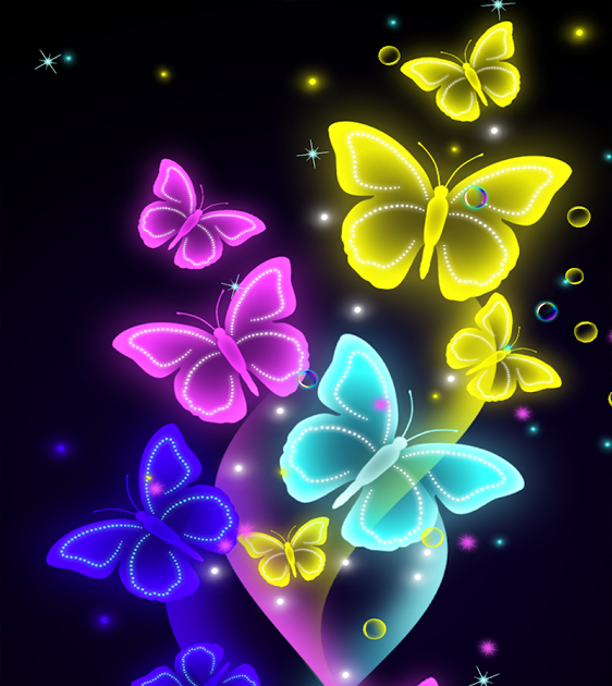Neon Black Butterfly Wallpaper Hd