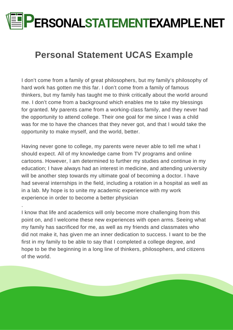 writing a personal statement ucas examples