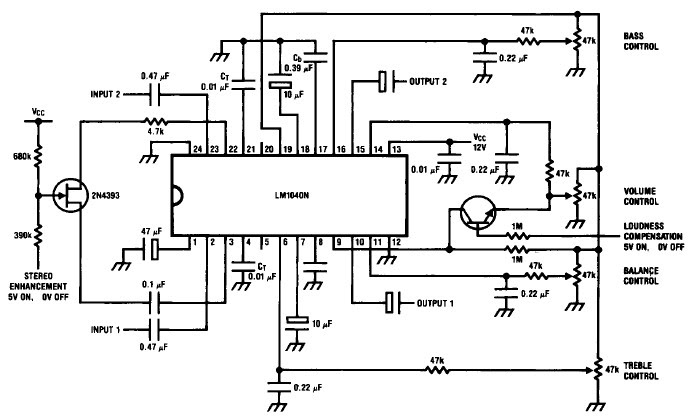 LM1040 tone control circuit project | Electronic Circuits ...
