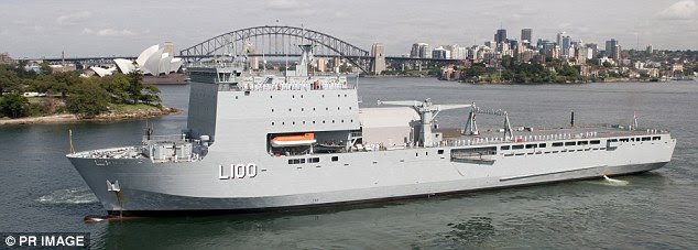 The two-week mission by the navy vessel, pictured in Sydney harbour last year, is thought to have cost £1.5m