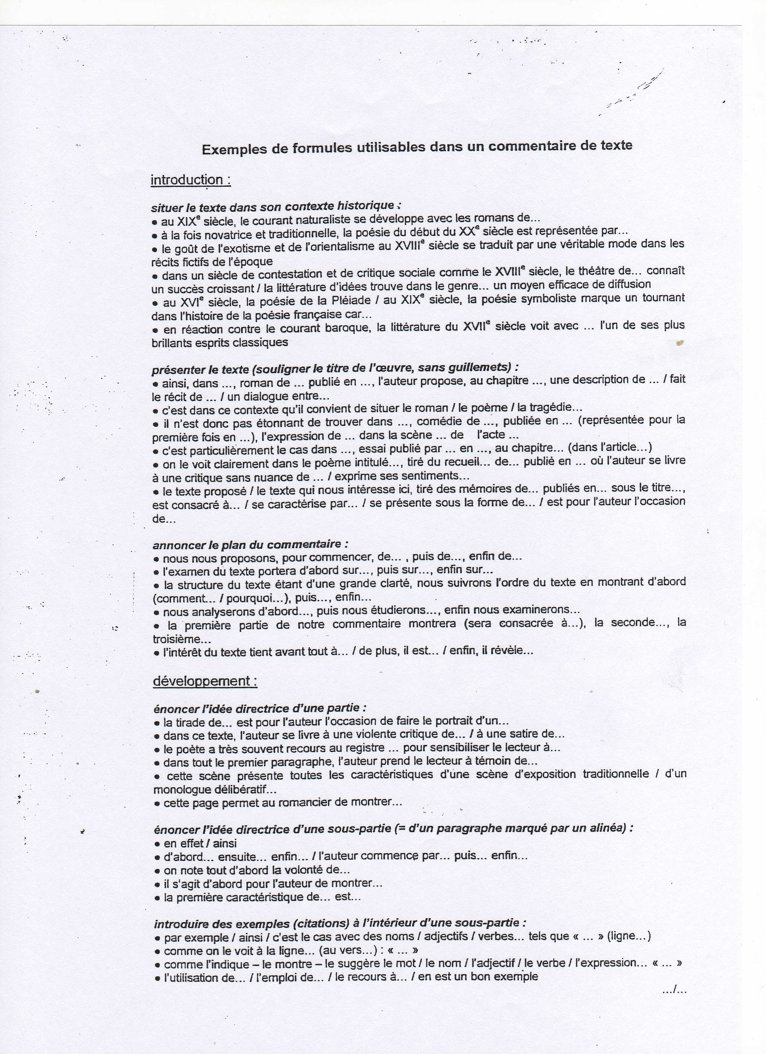 Exemple De Commentaire Composé Corrigé Théâtre  hestkusu