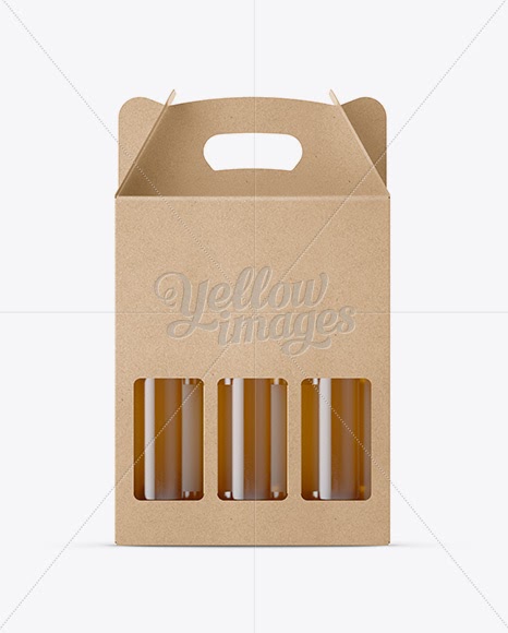 Download Download Kraft Paper 3 Pack Beer Bottle Carrier Mockup Psd PSD Mockup Templates