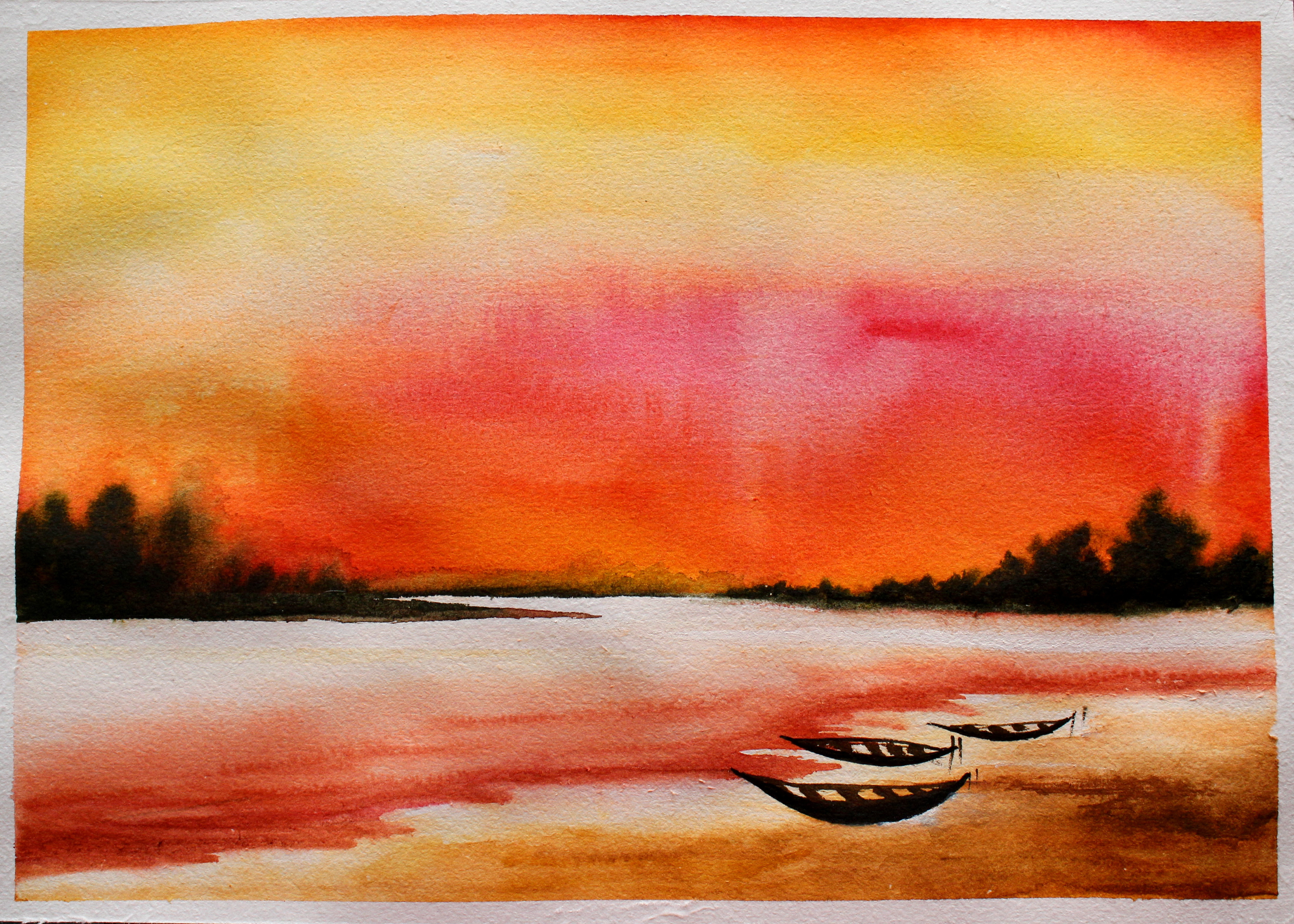 Featured image of post Sunset Watercolor Landscape Easy - You will love improving your techniques with this one, and it is an easy watercolor idea to paint.