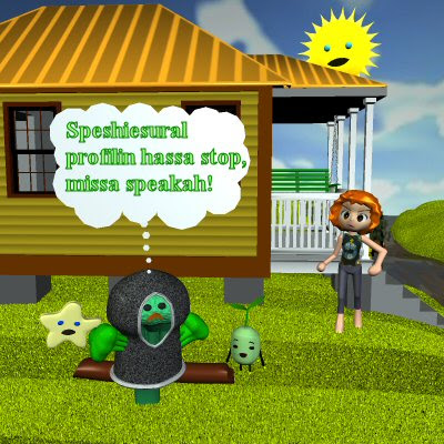 Broccoli says (quoting Bobby Rush): Speshiesural profilin hassa stop, Missa Speakah.