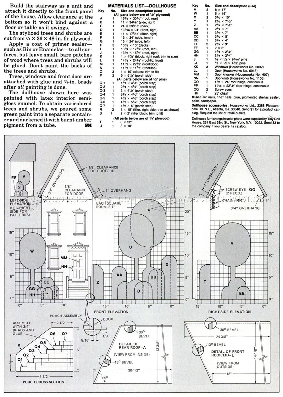 Dollhouse Blueprint Woodworking Plans