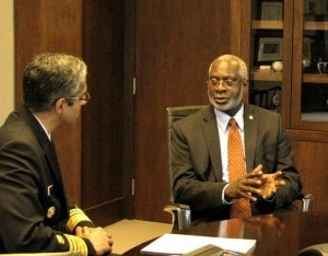 U.S. Surgeon General Vivek H. Murthy (left) meets with former Surgeon General David Satcher (right).