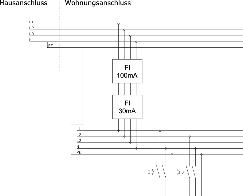 Schaltplan Mehrere Fi Schalter