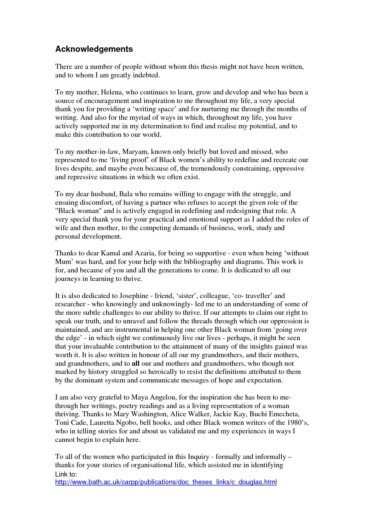 Dissertation acknowledgements examples pdf image