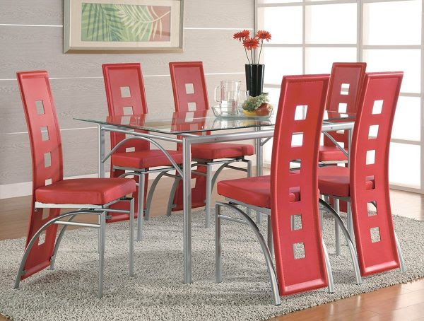 High Back Leather Dining Room Chairs, Red Leather Dining Room Chairs