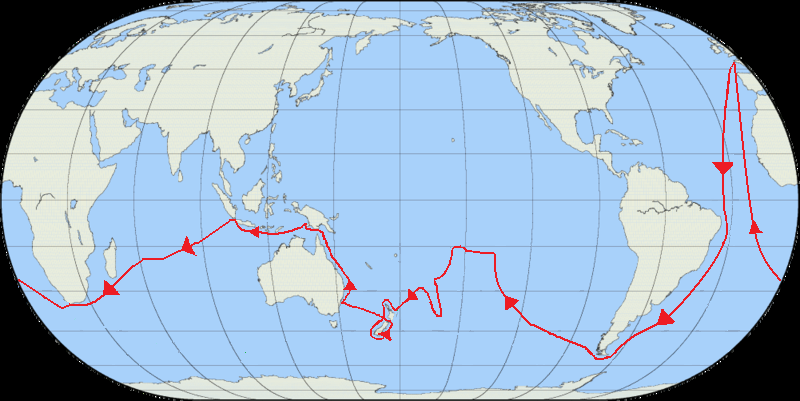 Captain James Cook Map Of Voyages