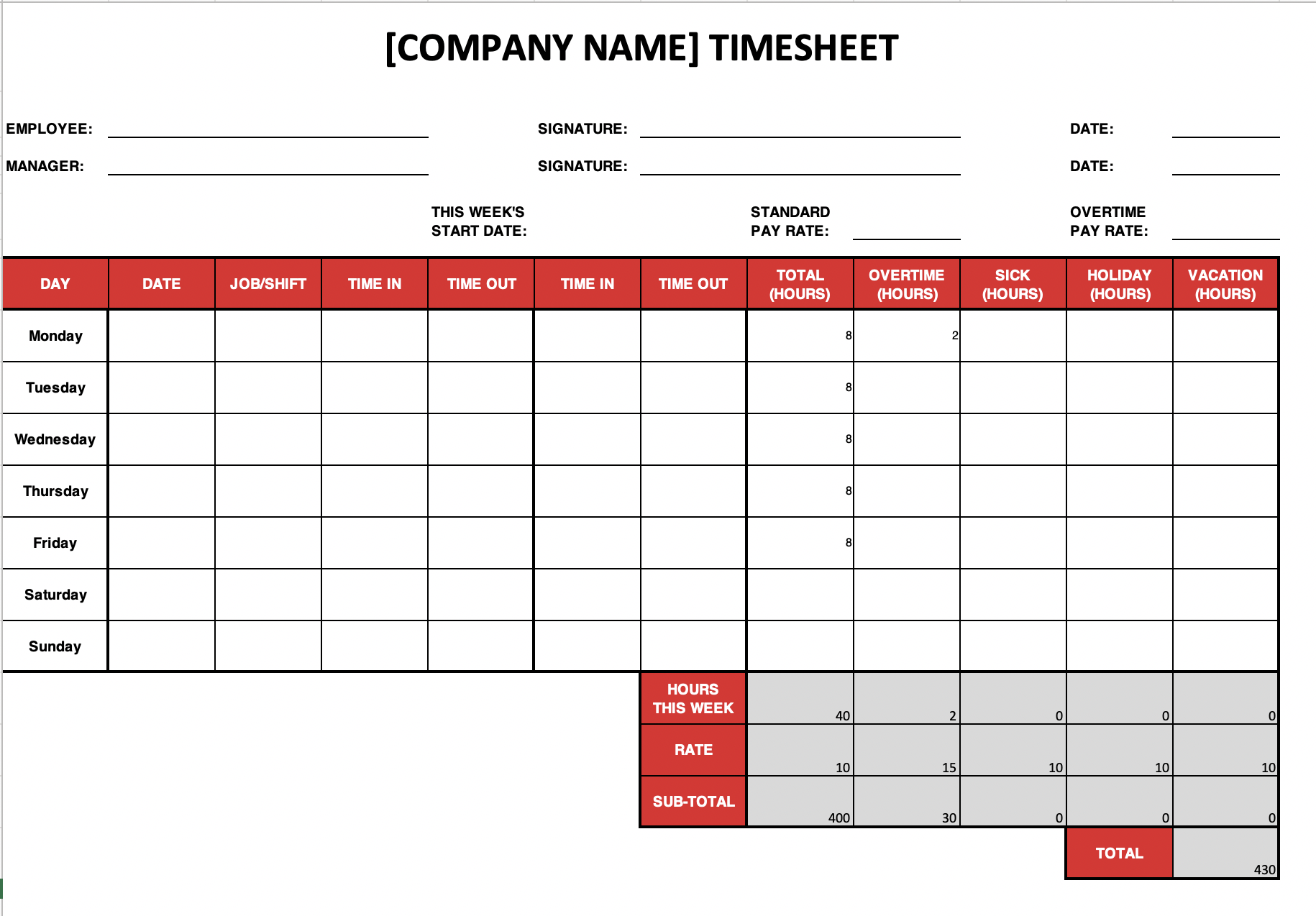 Employee Time Off Calendar Template ~ Excel Templates