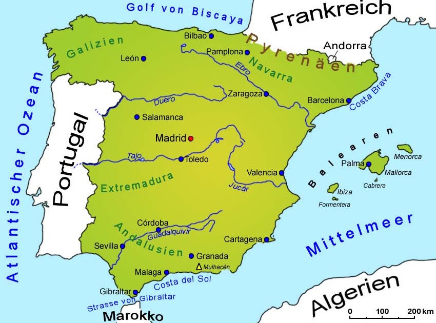 Gibraltar Karte - Motorradtour nach Spanien, Portugal und Gibraltar
