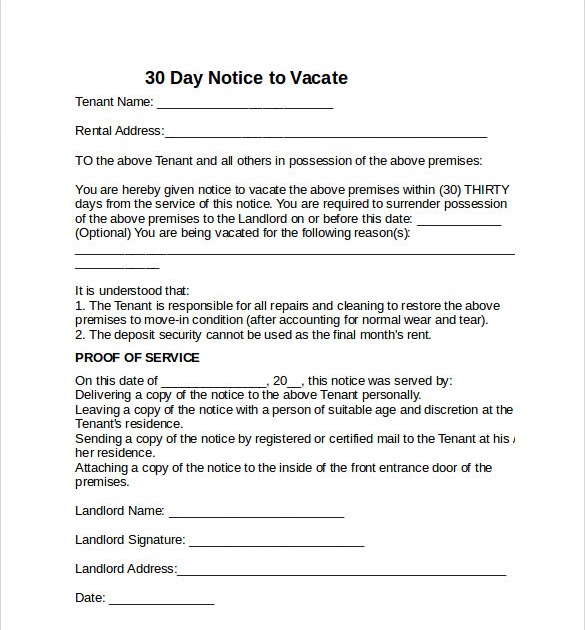 Apartment Vacancy Notice Sample for Simple Design