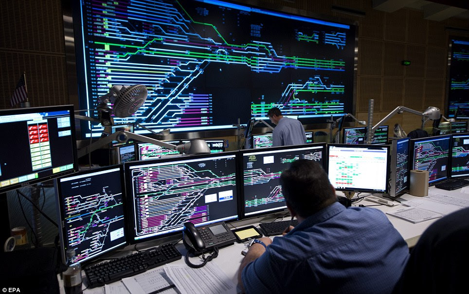 The command center is where train traffic controllers ensure the, mostly, smooth running of the countless trains that pass through the station