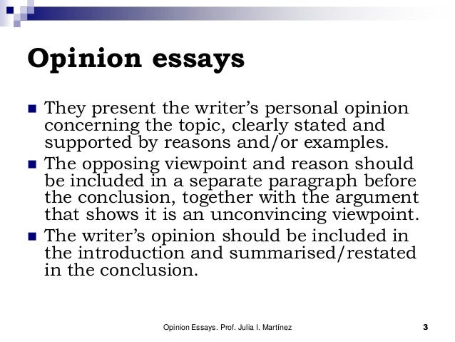 rules of writing an opinion essay