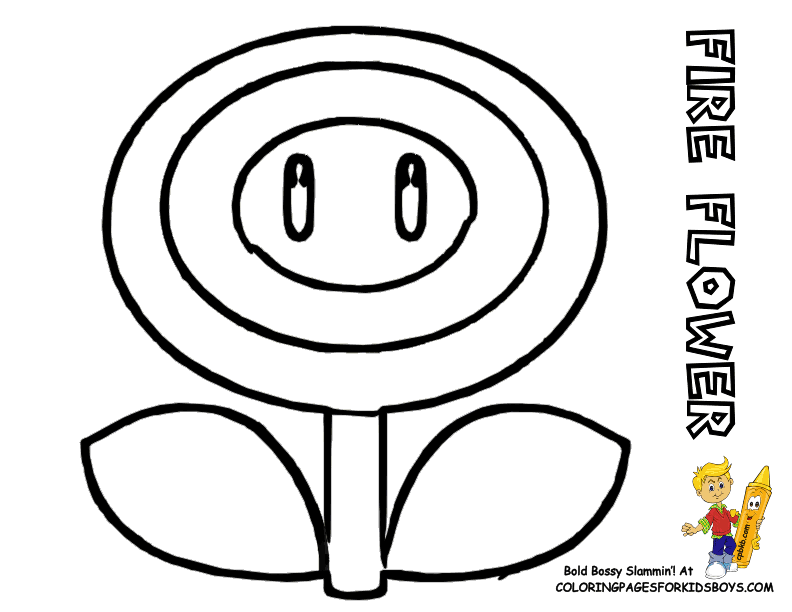 New Mario Flower Coloring Pages for Kids