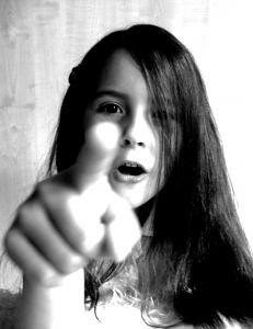 Girl pointing