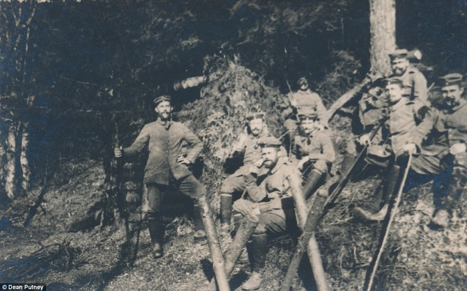 The relaxed early images in the album reflect the initial ease the German Army had in moving across Europe before the stalemate of the trenches 