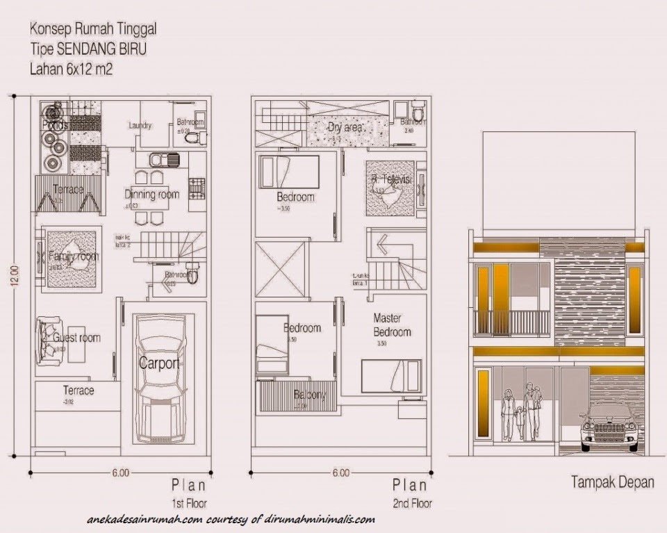 denah pembangian ruangan rumah 2 lantai minimalis 4 SI denah pembangian ruangan rumah 2 lantai minimalis 4 SI