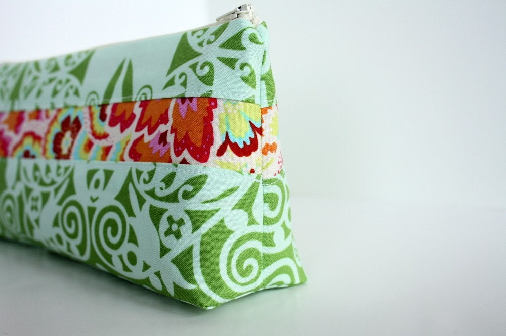 FREE Personalization for a Limited Time--Cosmetic Makeup Bag - Grasshopper - Handmade - Made to Order