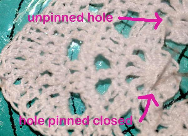 pinned Katherine Wheel hole