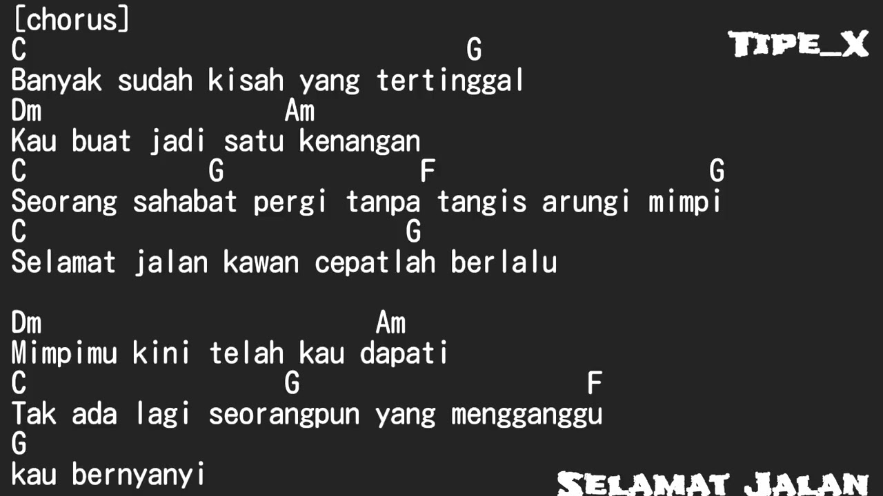 Kunci Gitar Bondan Selamat Jalan Kawan Murid Santuy