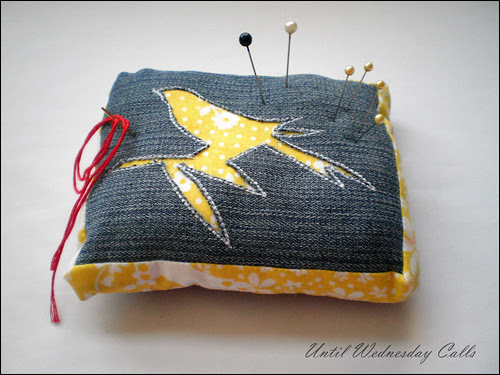 Pin cushion with pins