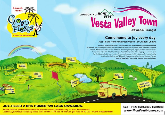 Launching Mont Vert Vesta Valley Town Urawade Pirangut 14 km from Hinjewadi Phase 3 & Chandani Chowk Paud Road Kothrud Pune