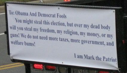 Obama Truck Sign Notice