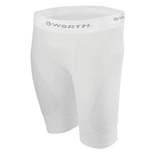 amazon: Worth Baseball Softball Men's Padded Slider Shorts White