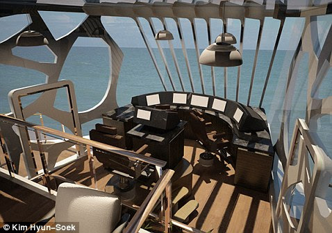 Captain's quarters: Even the wheelhouse of the Voronoi is designed to the highest standards