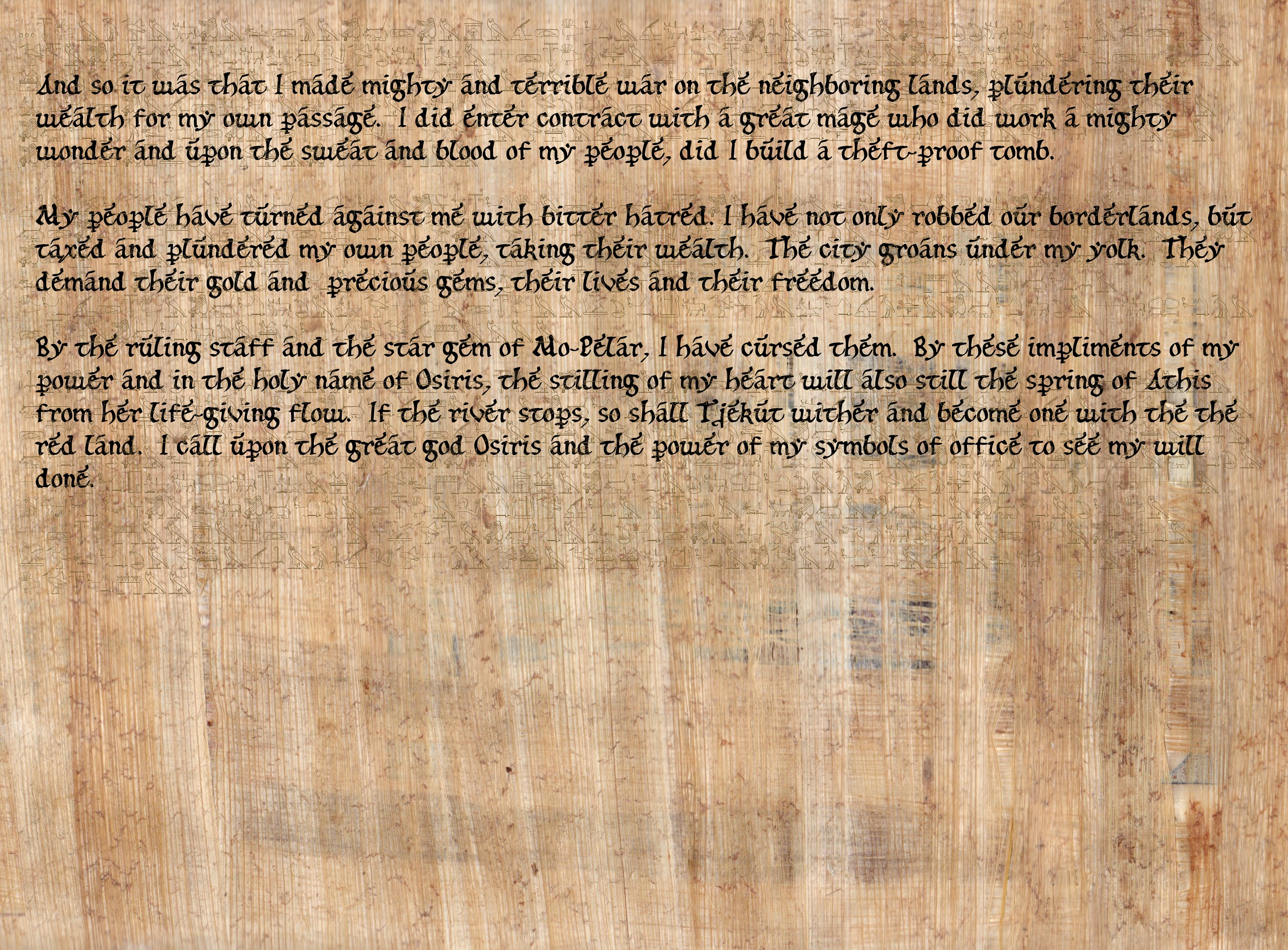 From Tracy and Laura Hickman, TSR's Pharaoh
adventure, Amun-Re's story, part 3