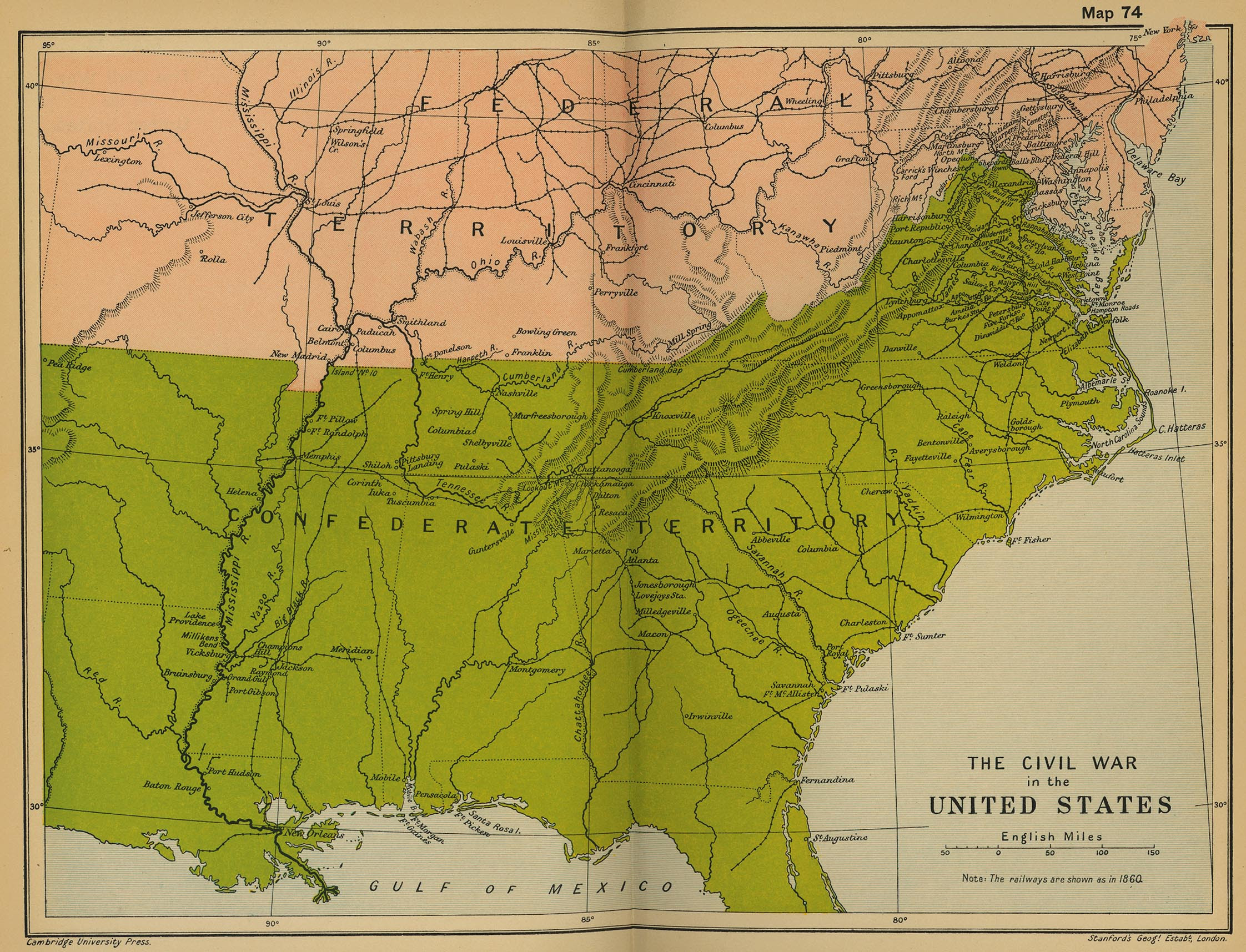 Maps: Us Map 1863