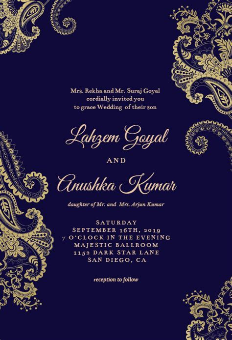 Elegant Henna Wedding Invitation Template (free Elegant Henna Wedding Invitation Template (free