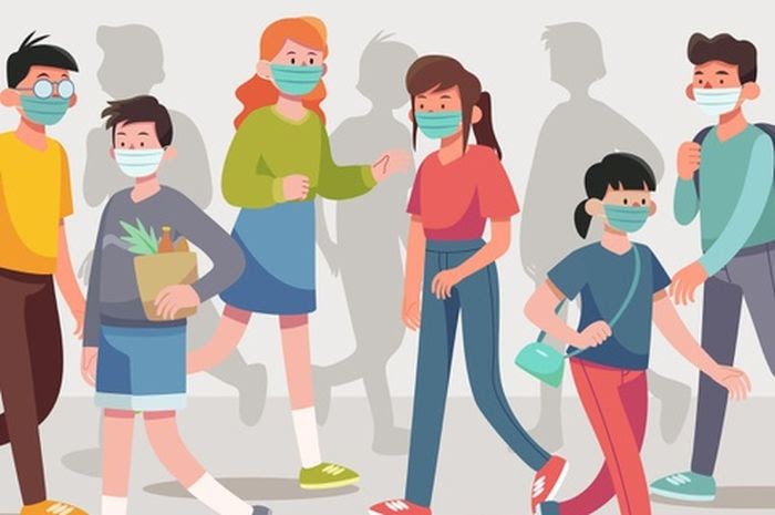Animasi Vektor Orang Pakai Masker / Vektor Gambar Orang Pakai Masker