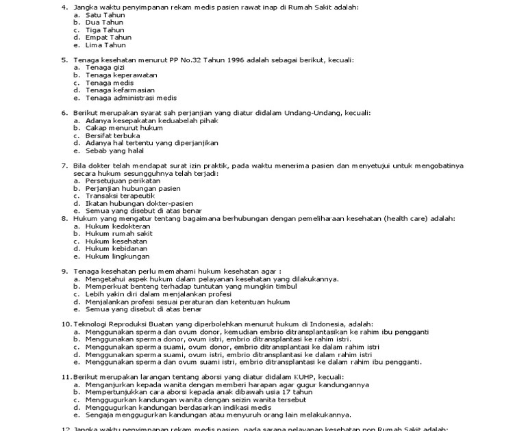 Soal Tkb Rekam Medis - Contoh Soal SKB
