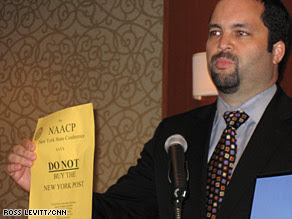 NAACP's Benjamin Todd Jealous says the  organization will take issue "national" if Post cartoonist isn't fired