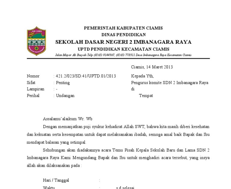 Contoh Kop Surat Komite Sd Contoh Kop Surat