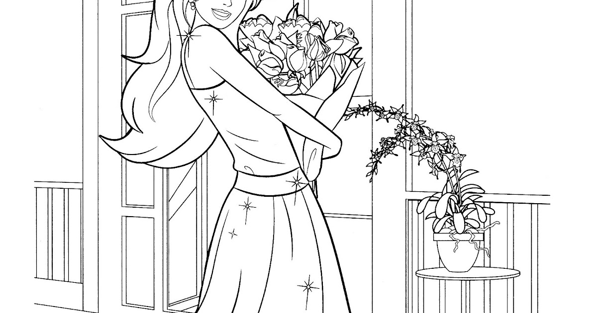 Free Barbie Dream House Coloring Pages - sassydiarypost