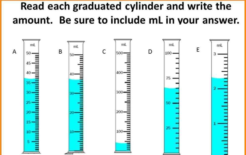 Reading A Graduated Cylinder Worksheet Answer Key - worksheet